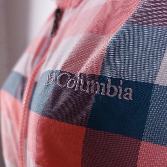 Columbia Sportswear Pink/Blue Plaid Windbreaker Jacket - Picture 5 of 9